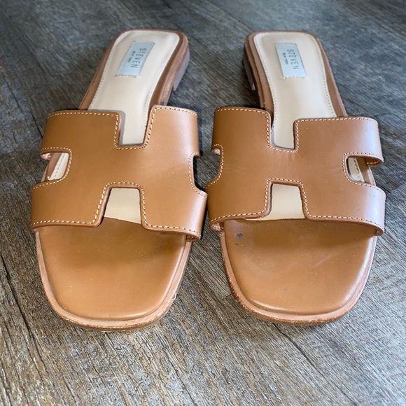 Steve Madden HADYN COGNAC LEATHER Sandals - Picture 4 of 7